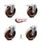 Service Caster 6 Inch High Temp Phenolic Swivel Bolt Hole Caster Set with 2 Total Lock Brake SCC-BHTTL20S615-PHSHT-2-S-2 - alternate 6